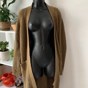 Roots Long cotton knit house coat sweater knee length long sleeve